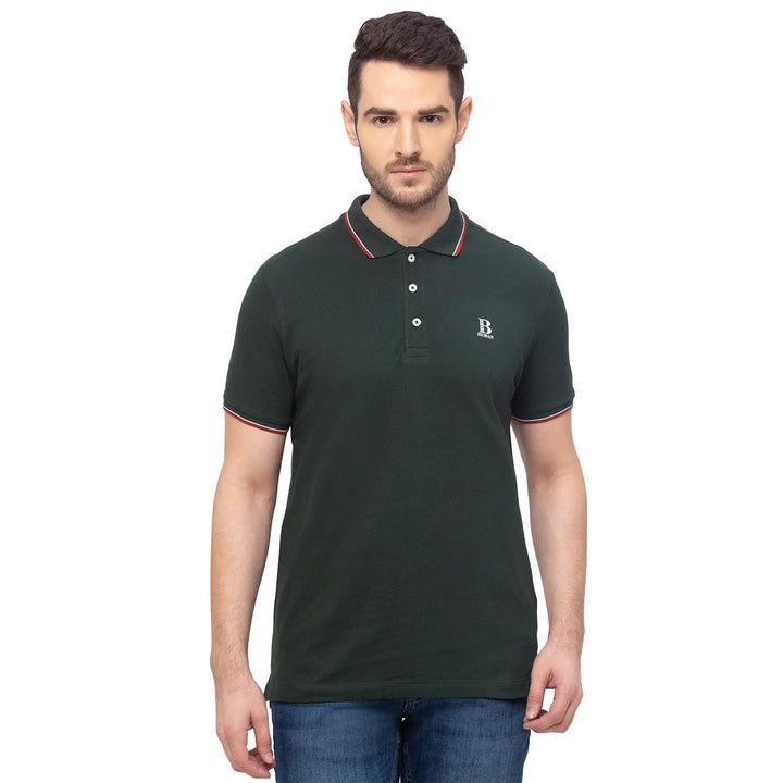 Green Regular Fit Men's Polo T-Shirt