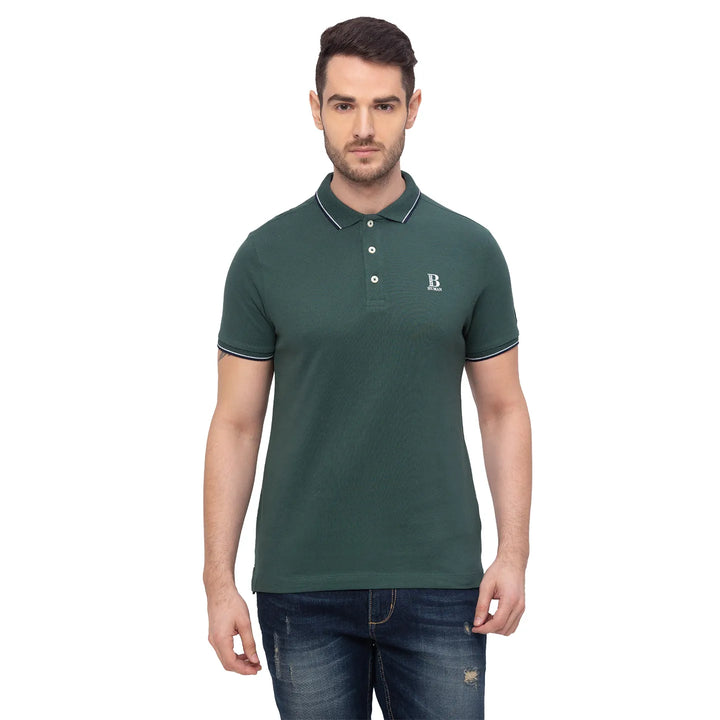 Green Regular Fit Men's Polo T-Shirt
