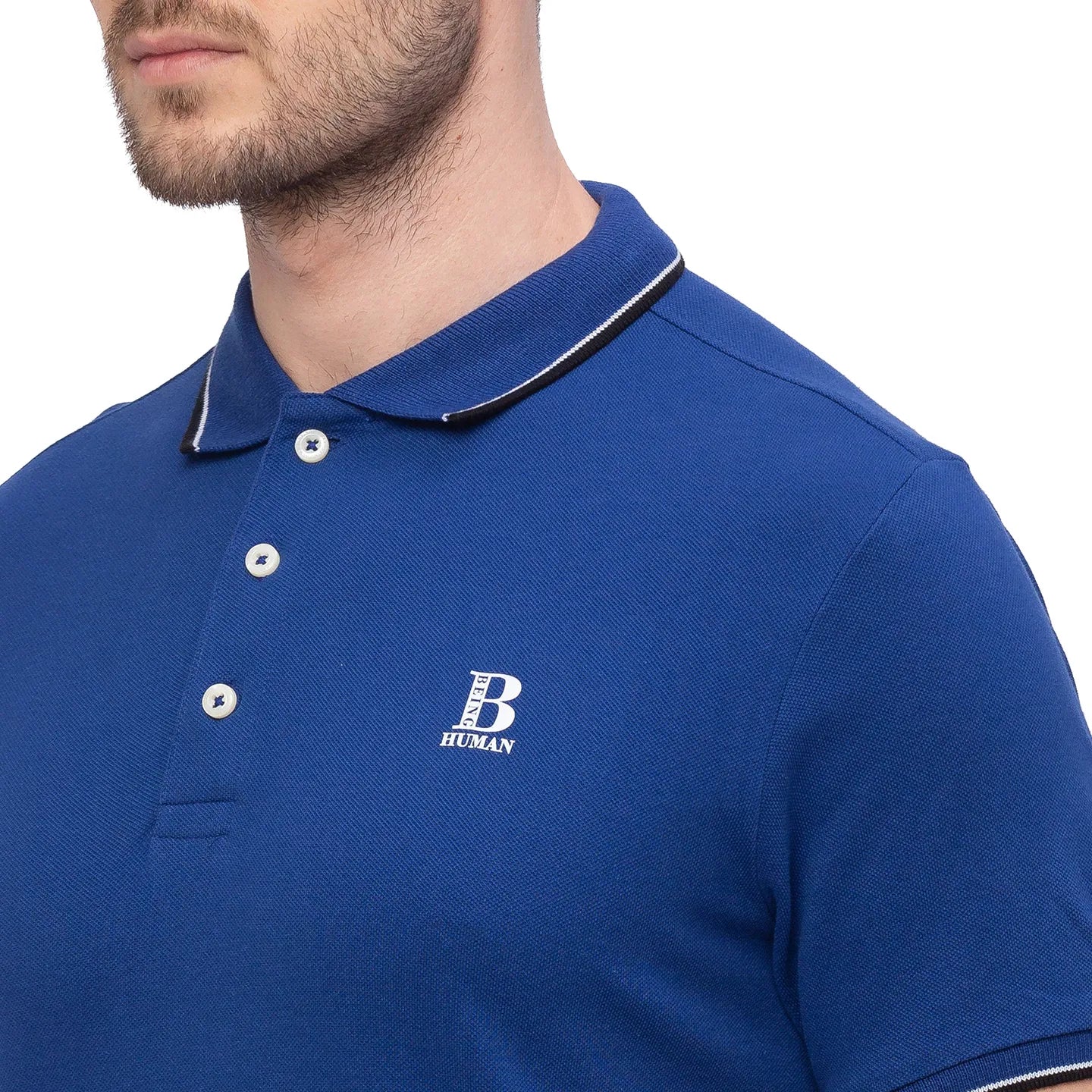 Being Human Clothing Men Regular Fit Polo Neck T-Shirts-Ink Blue