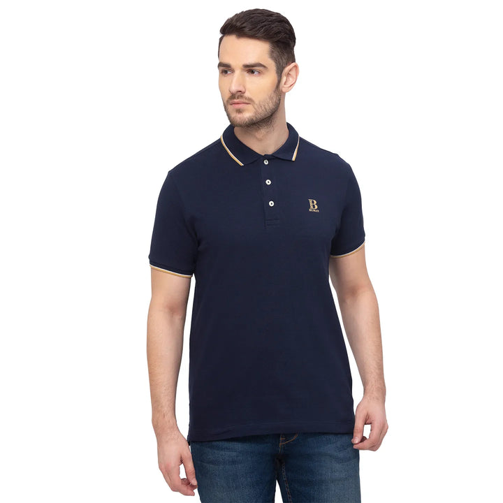 Blue Regular Fit Men's Polo T-Shirt