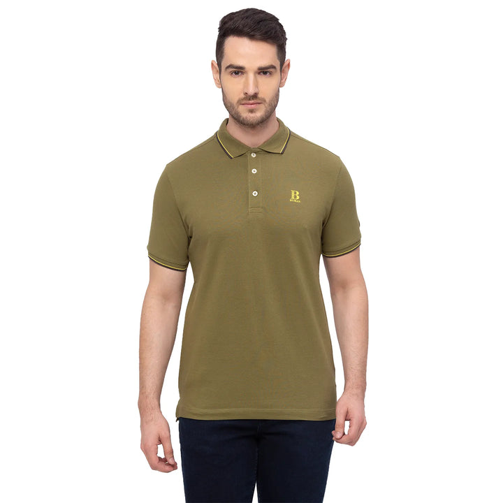 Green Regular Fit Men's Polo T-Shirt