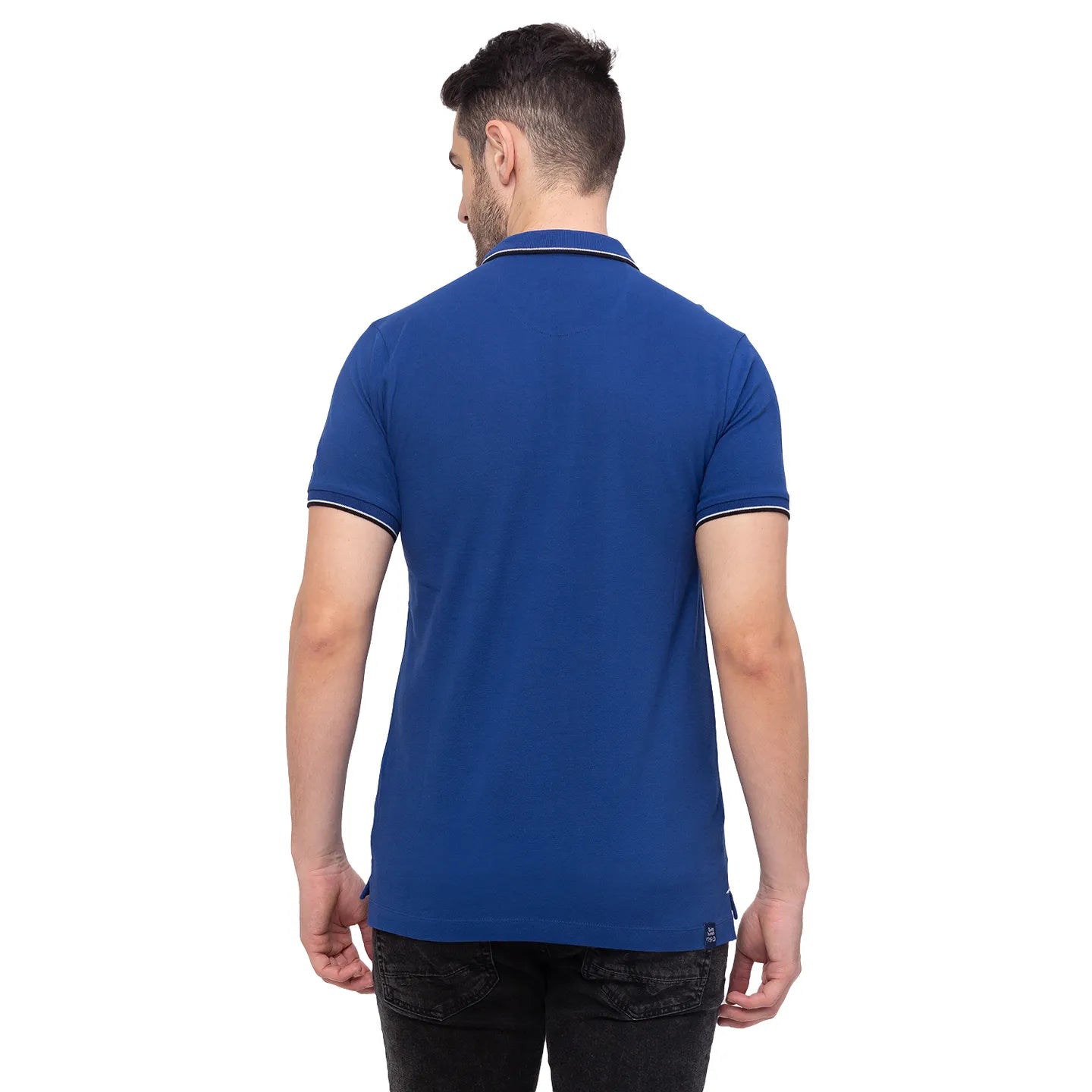 Being Human Clothing Men Regular Fit Polo Neck T-Shirts-Royal Blue