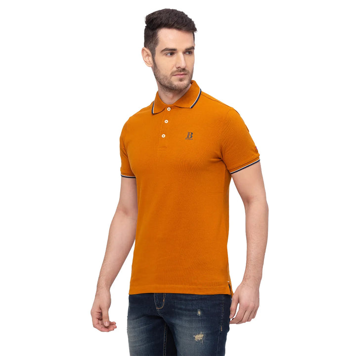Beige Regular Fit Men's Polo T-Shirt