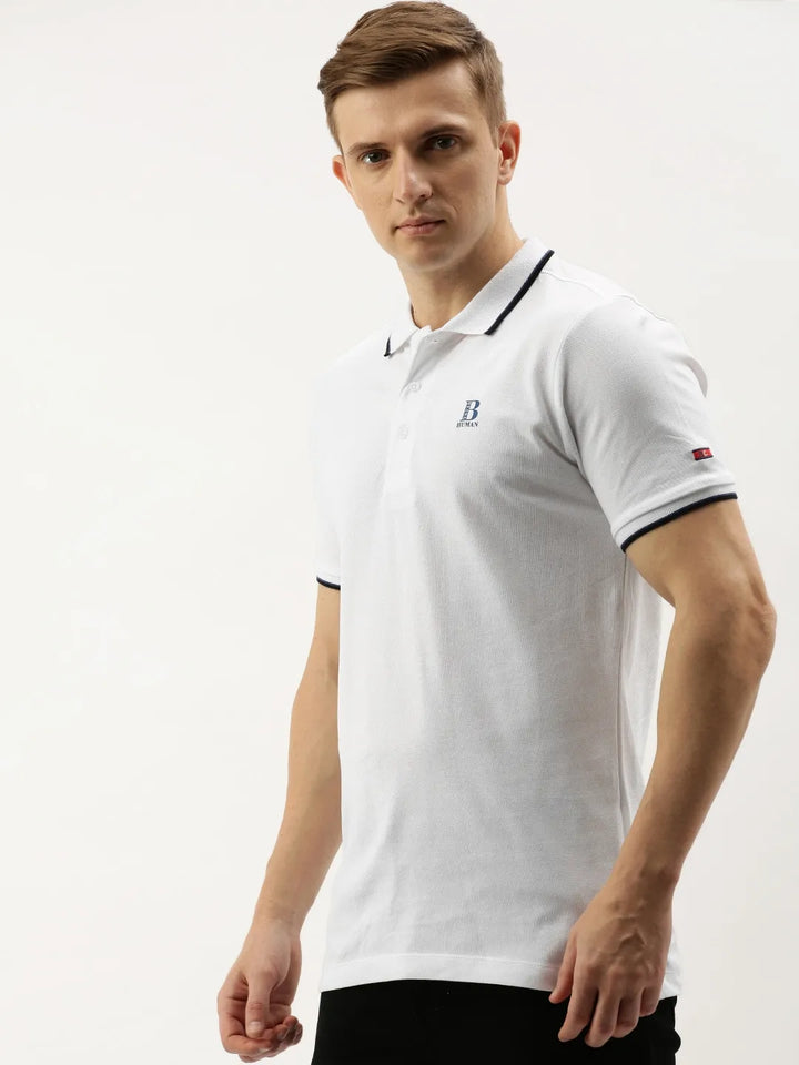 White Regular Fit Men's Polo T-Shirt