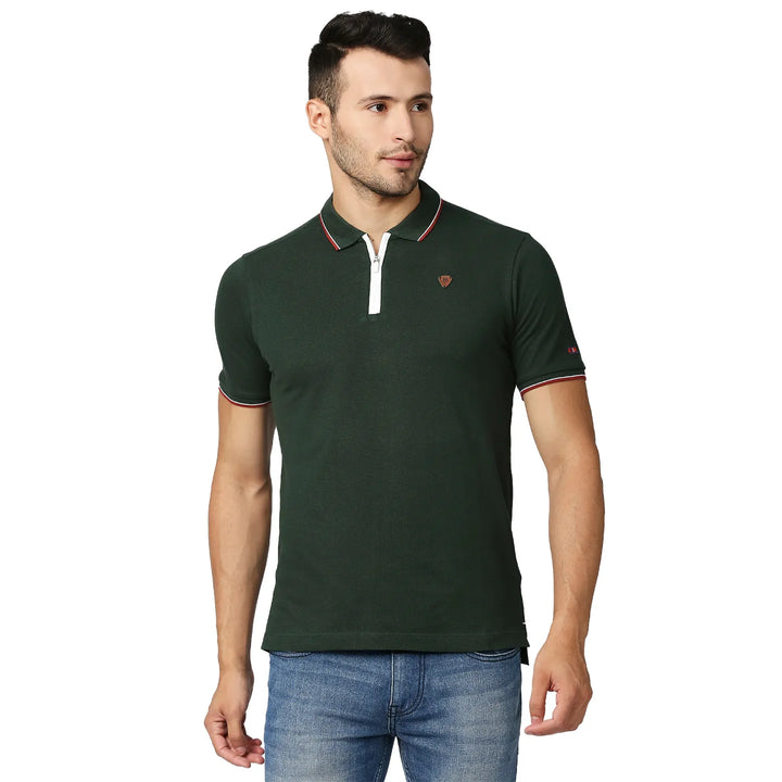 Green Regular Fit Men's Polo T-Shirt