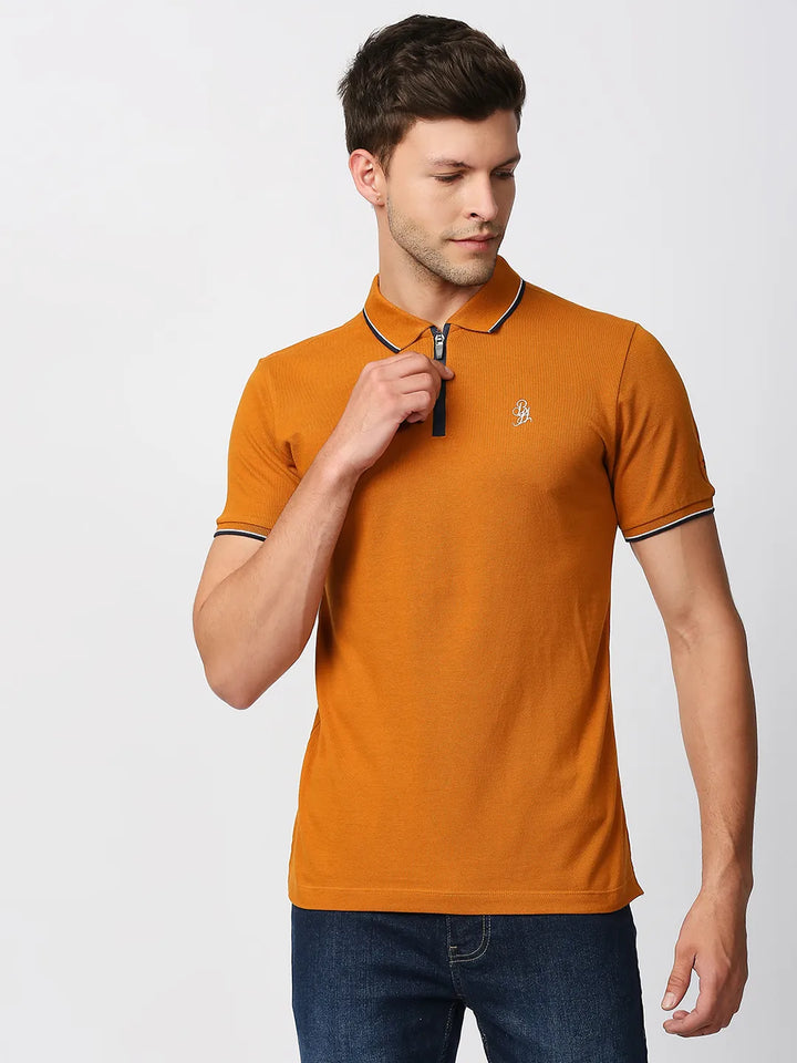 Beige Regular Fit Men's Polo T-Shirt