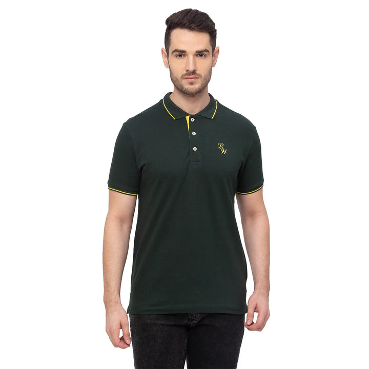 Green Regular Fit Men's Polo T-Shirt
