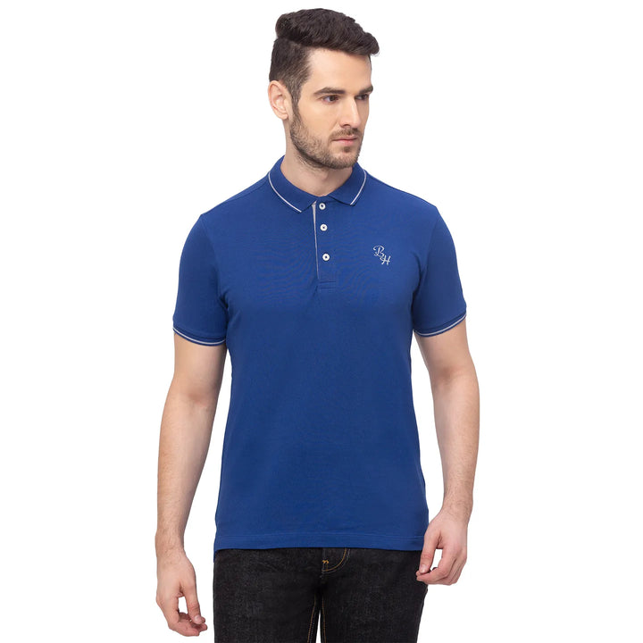 Ink Blue Regular Fit Men's Polo T-Shirt