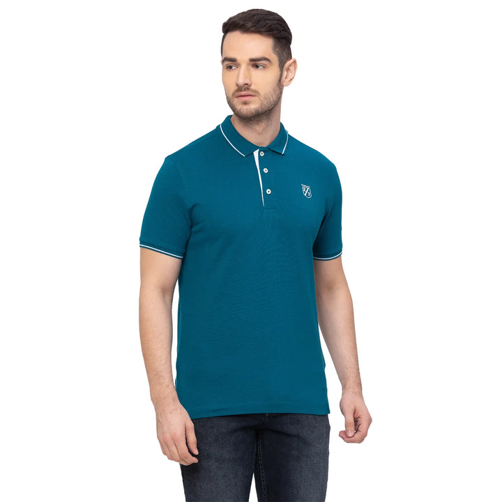 Teal Regular Fit Men's Polo T-Shirt