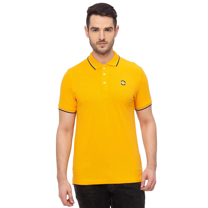 Yellow Regular Fit Men's Polo T-Shirt