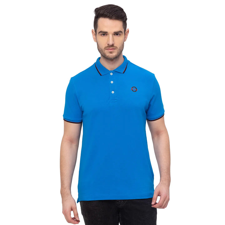 Blue Regular Fit Men's Polo T-Shirt