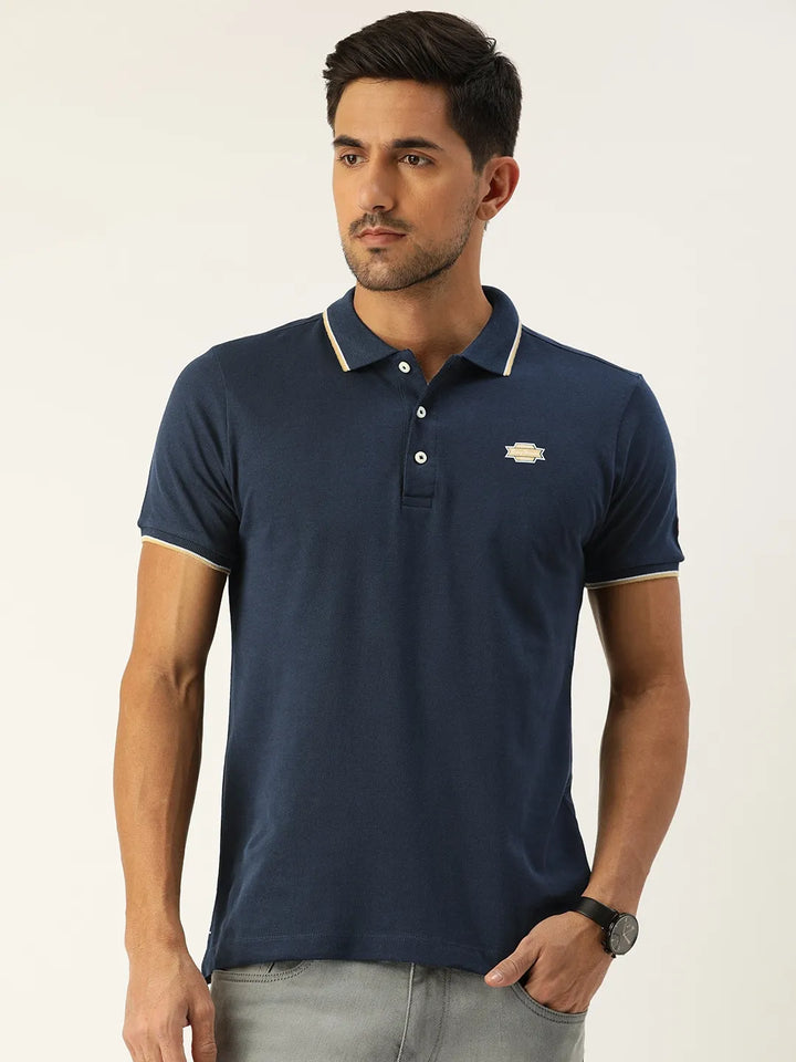 Blue Regular Fit Men's Polo T-Shirt