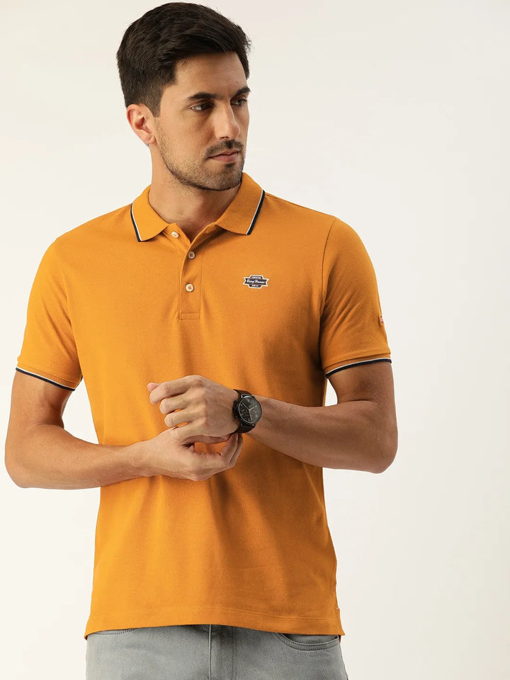 Beige Regular Fit Men's Polo T-Shirt