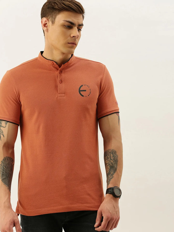 Brown Regular Fit Men's Polo T-Shirt
