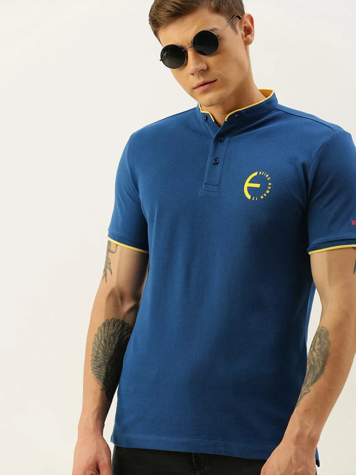 Blue Regular Fit Men's Polo T-Shirt