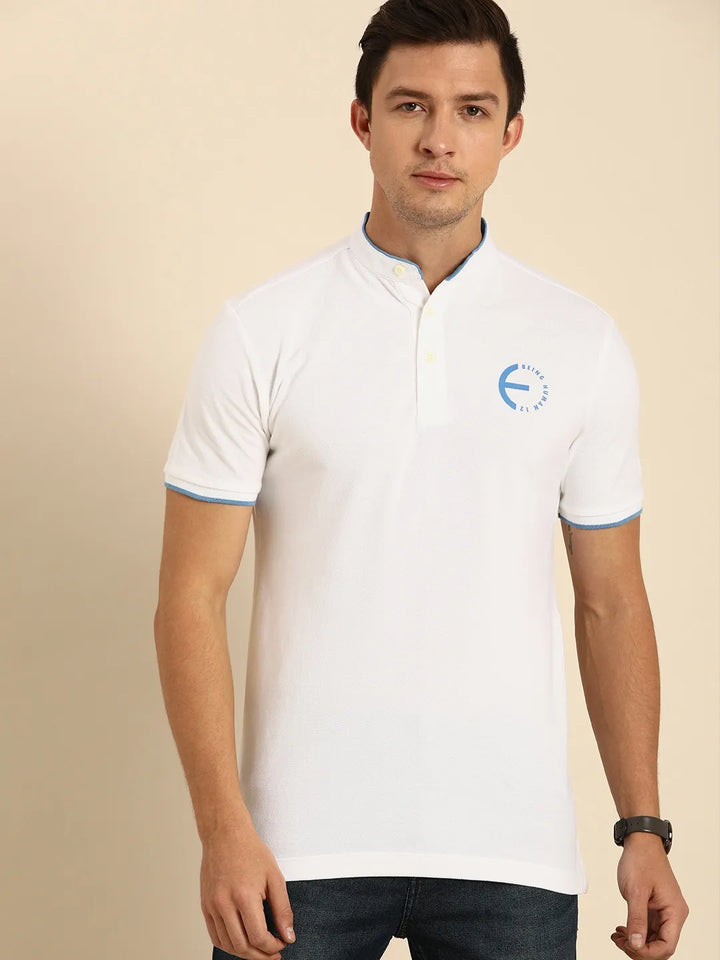 White Regular Fit Men's Polo T-Shirt