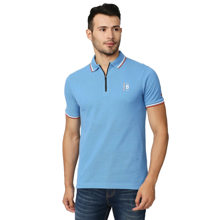 Blue Regular Fit Men's Polo T-Shirt