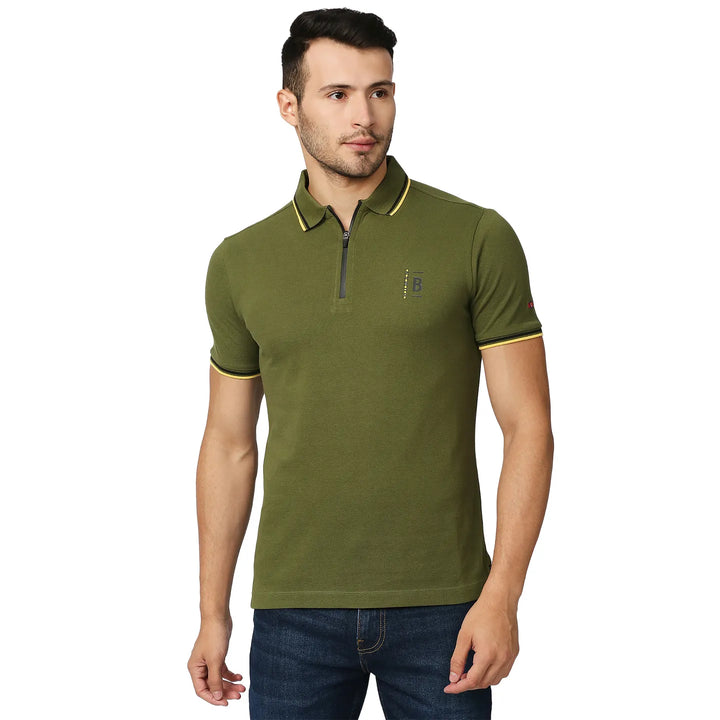 Green Regular Fit Men's Polo T-Shirt