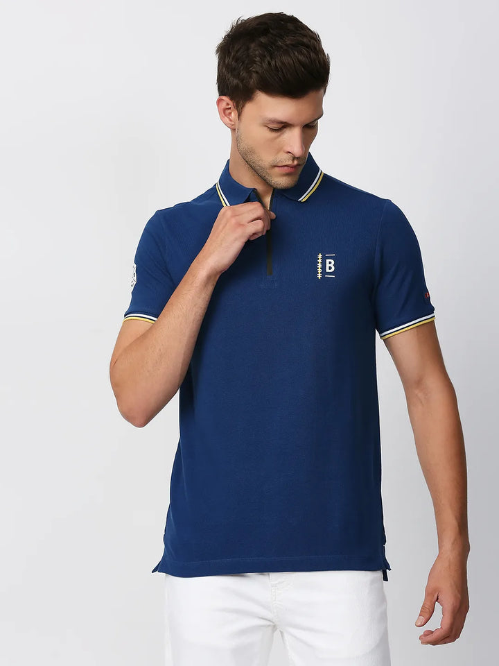 Blue Regular Fit Men's Polo T-Shirt