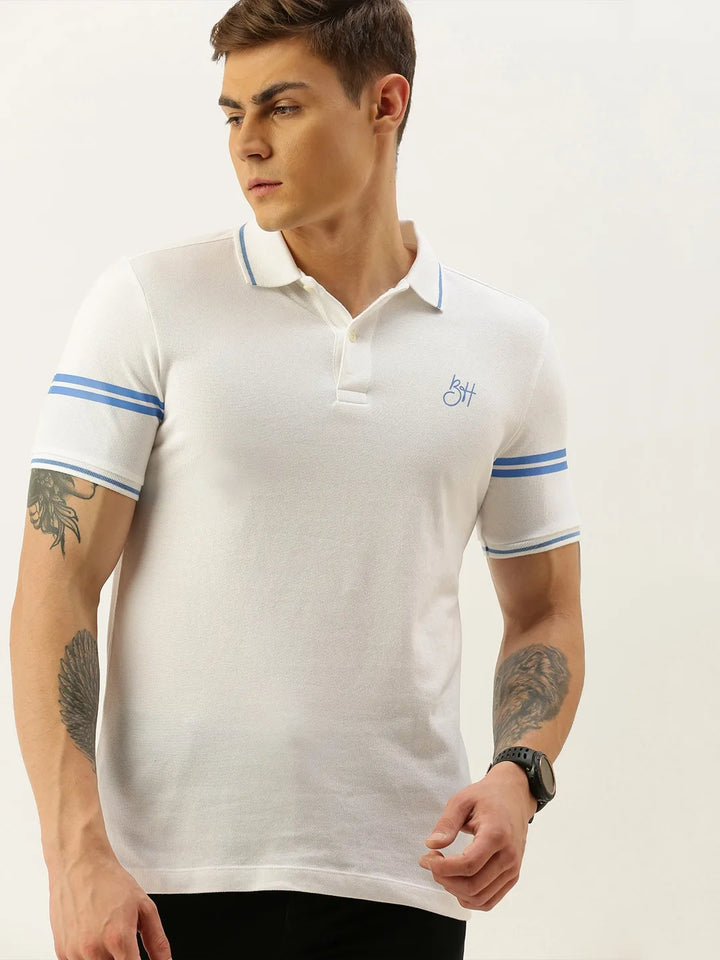 White Regular Fit Men's Polo T-Shirt