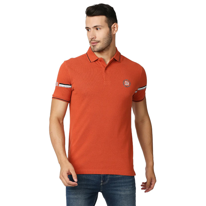 Brown Regular Fit Men's Polo T-Shirt