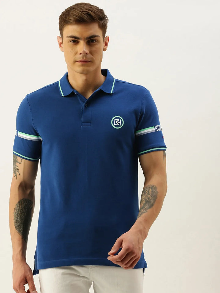 Blue Regular Fit Men's Polo T-Shirt