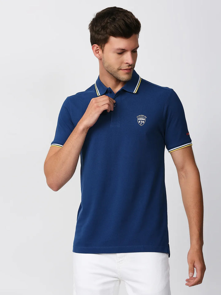 Blue Regular Fit Men's Polo T-Shirt