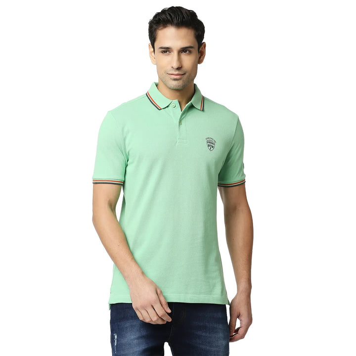 Green Regular Fit Men's Polo T-Shirt