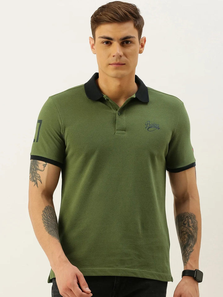 Green Regular Fit Men's Polo T-Shirt
