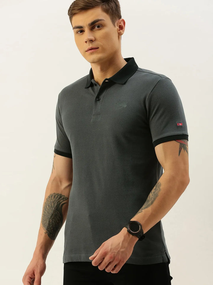 Blue Regular Fit Men's Polo T-Shirt