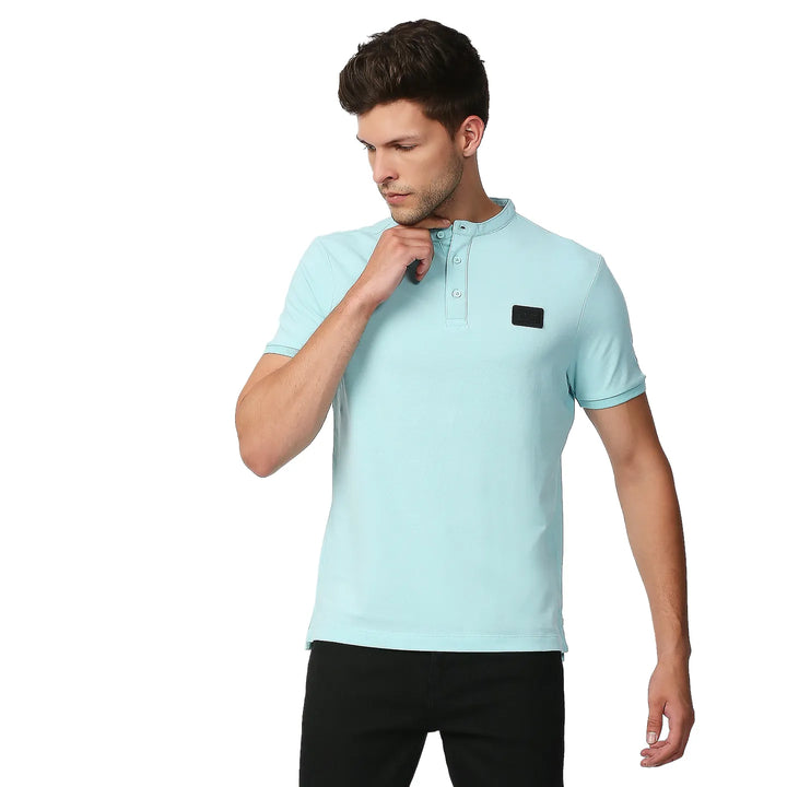 Blue Regular Fit Men's Polo T-Shirt