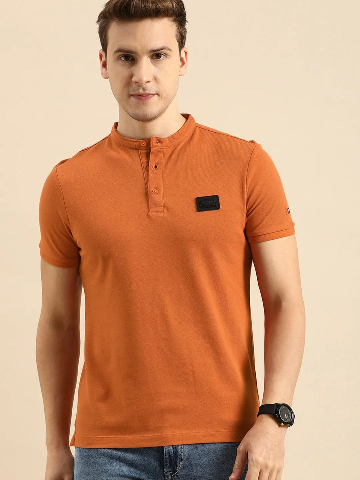 Brown Regular Fit Men's Polo T-Shirt