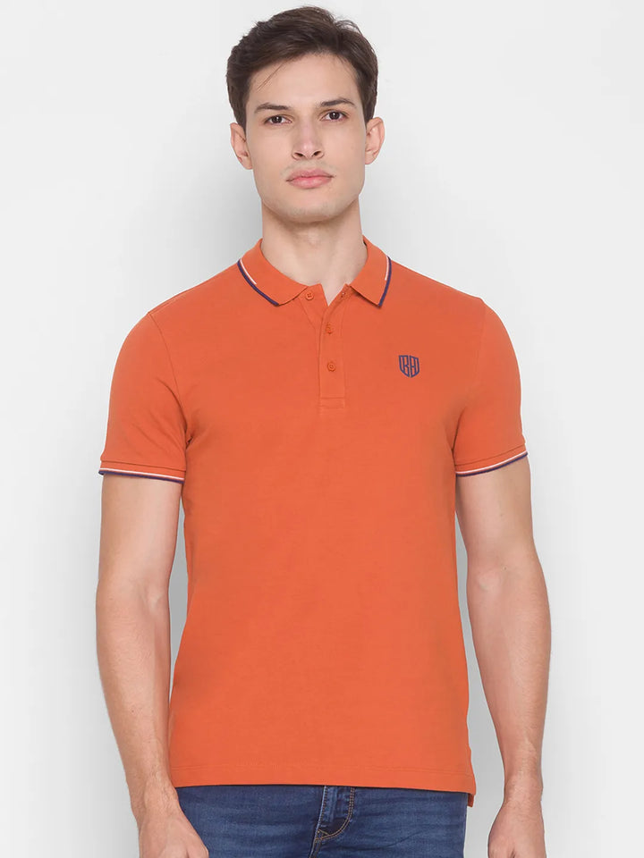 Brown Regular Fit Men's Polo T-Shirt