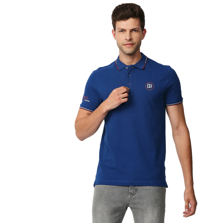 Blue Regular Fit Men's Polo T-Shirt