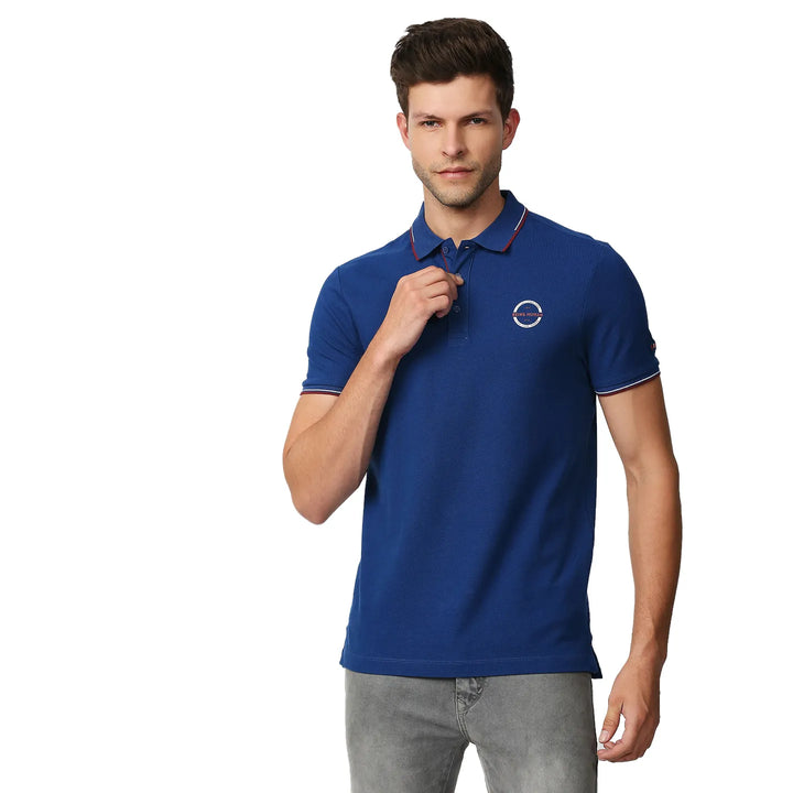 Blue Regular Fit Men's Polo T-Shirt