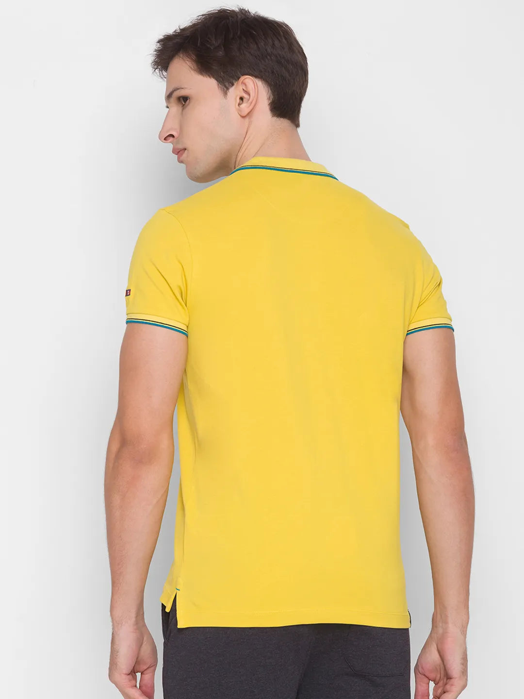 Being Human Clothing Men Regular Fit Polo Neck T-Shirts-Yellow
