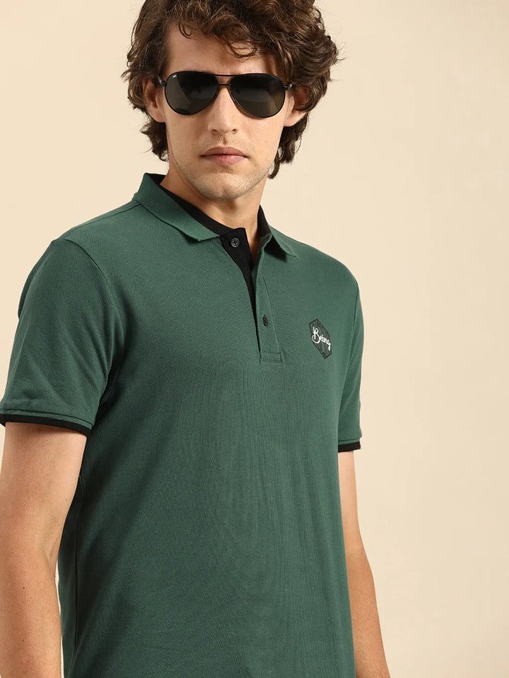 Green Regular Fit Men's Polo T-Shirt