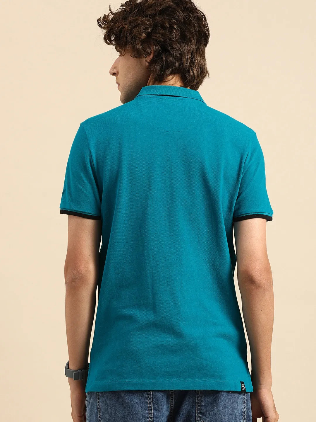 Blue Regular Fit Men's Polo T-Shirt by Being Human Clothing