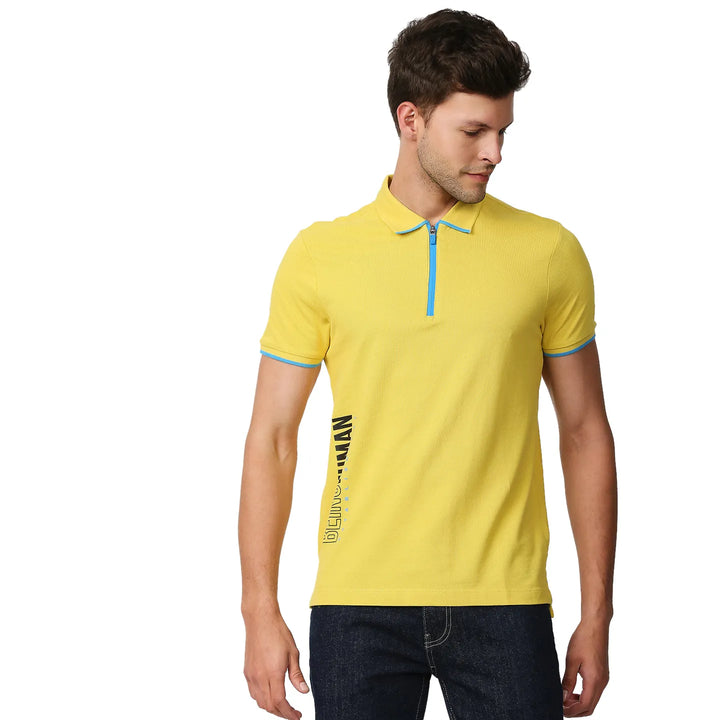 Yellow Regular Fit Men's Polo T-Shirt