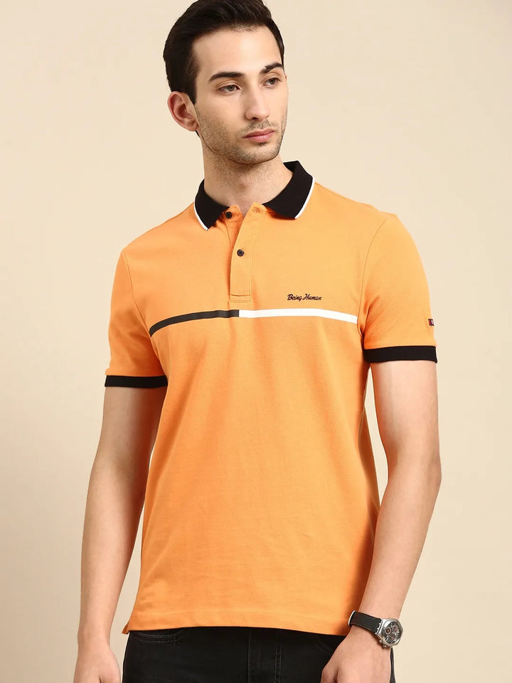 Orange Regular Fit Men's Polo T-Shirt