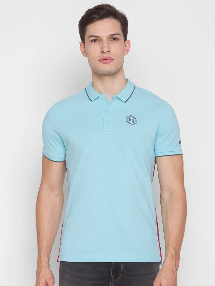 Blue Regular Fit Men's Polo T-Shirt