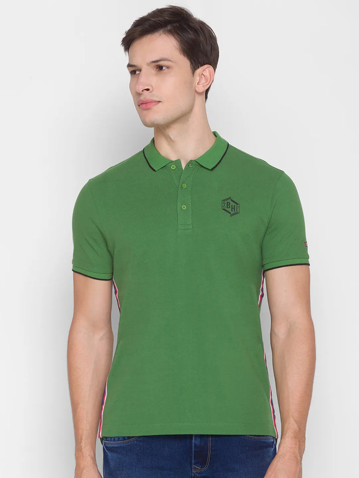 Green Regular Fit Men's Polo T-Shirt