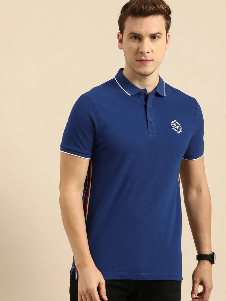 Blue Regular Fit Men's Polo T-Shirt
