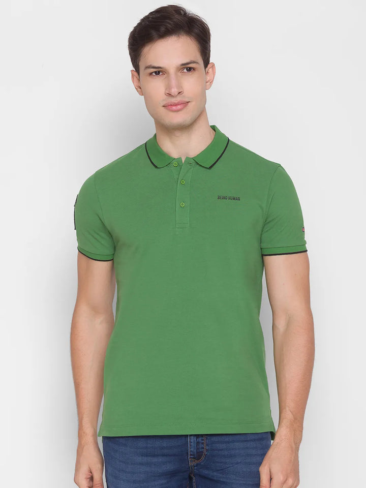 Green Regular Fit Men's Polo T-Shirt
