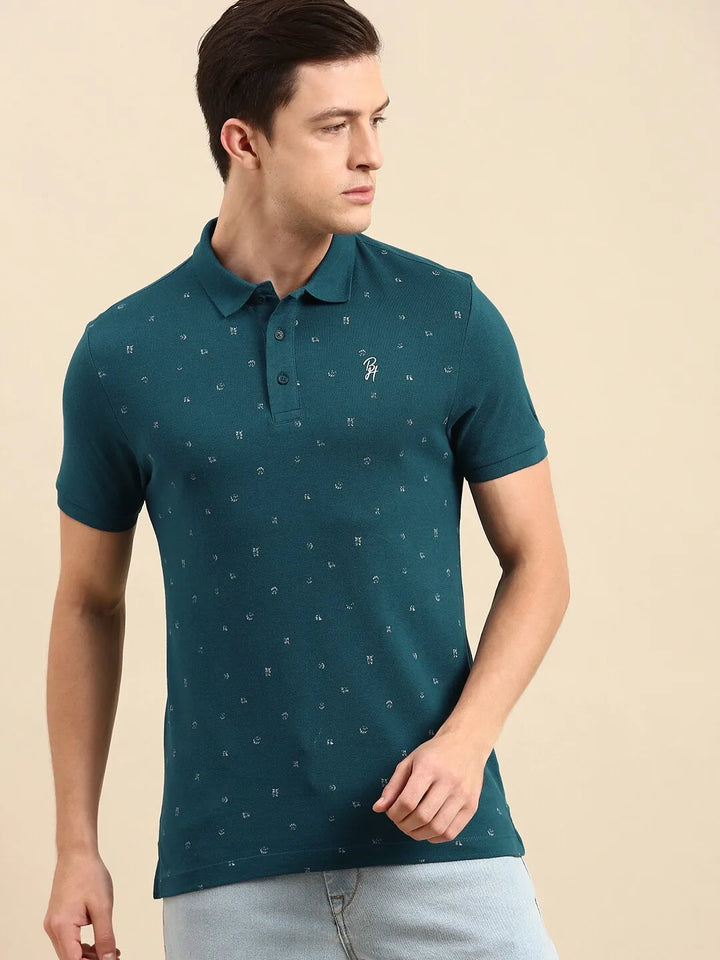 Blue Regular Fit Men's Polo T-Shirt