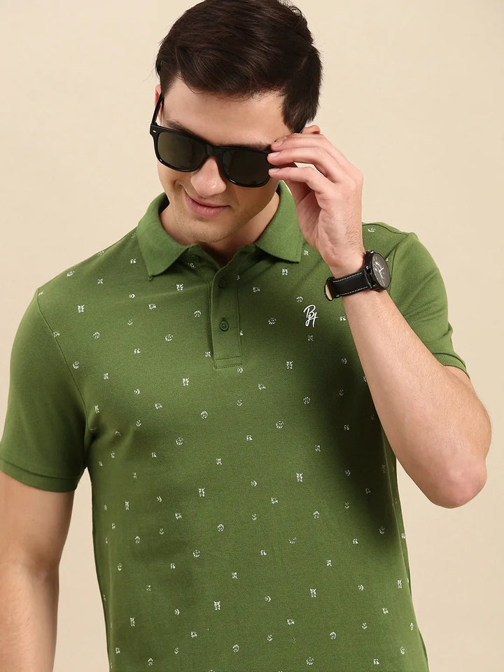 Green Regular Fit Men's Polo T-Shirt