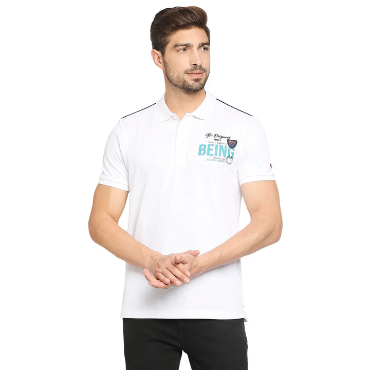 White Regular Fit Men's Polo T-Shirt