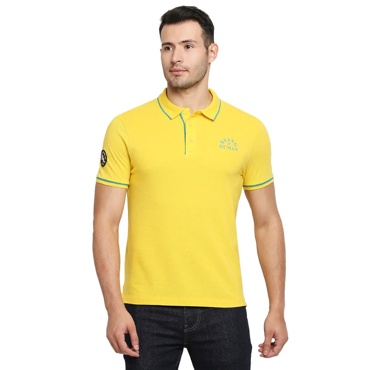 Yellow Regular Fit Men's Polo T-Shirt