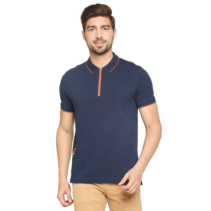 Blue Regular Fit Men's Polo T-Shirt