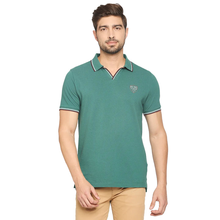 Green Regular Fit Men's Polo T-Shirt